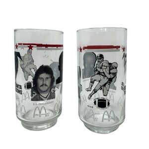 NFL Atlanta Falcons McDonald's Pair of Vintage Football Drinking Glasses-1981
